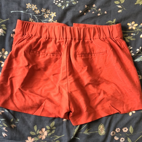 Loft Pleated Trouser High Waisted Shorts in Orange - Picture 6 of 6
